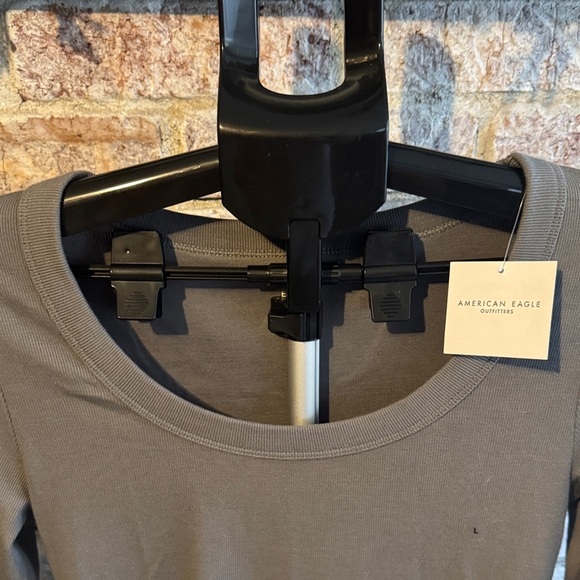 American Eagle Outfitters Charcoal Long Sleeve Blouse - Picture 3 of 5